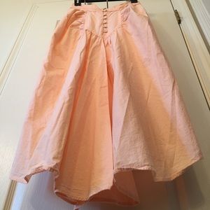Peach Prairie-Style Midi Skirt
